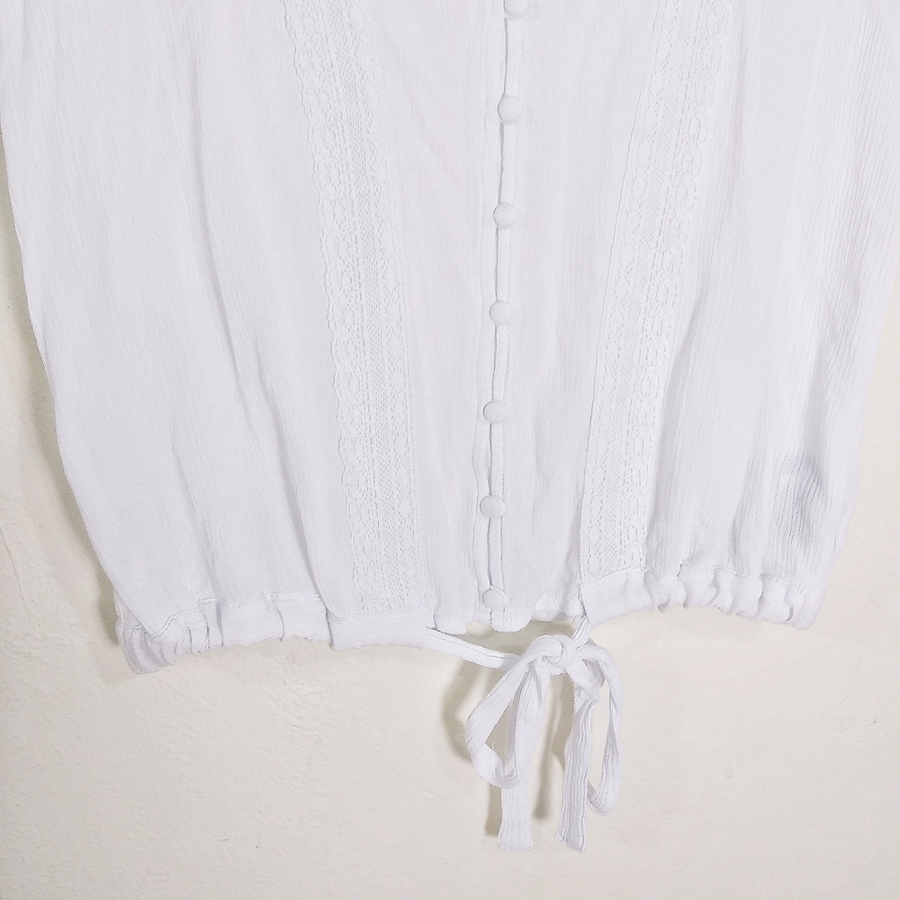 Sanctuary - Bright White Button Down Tie Blouse - image 6